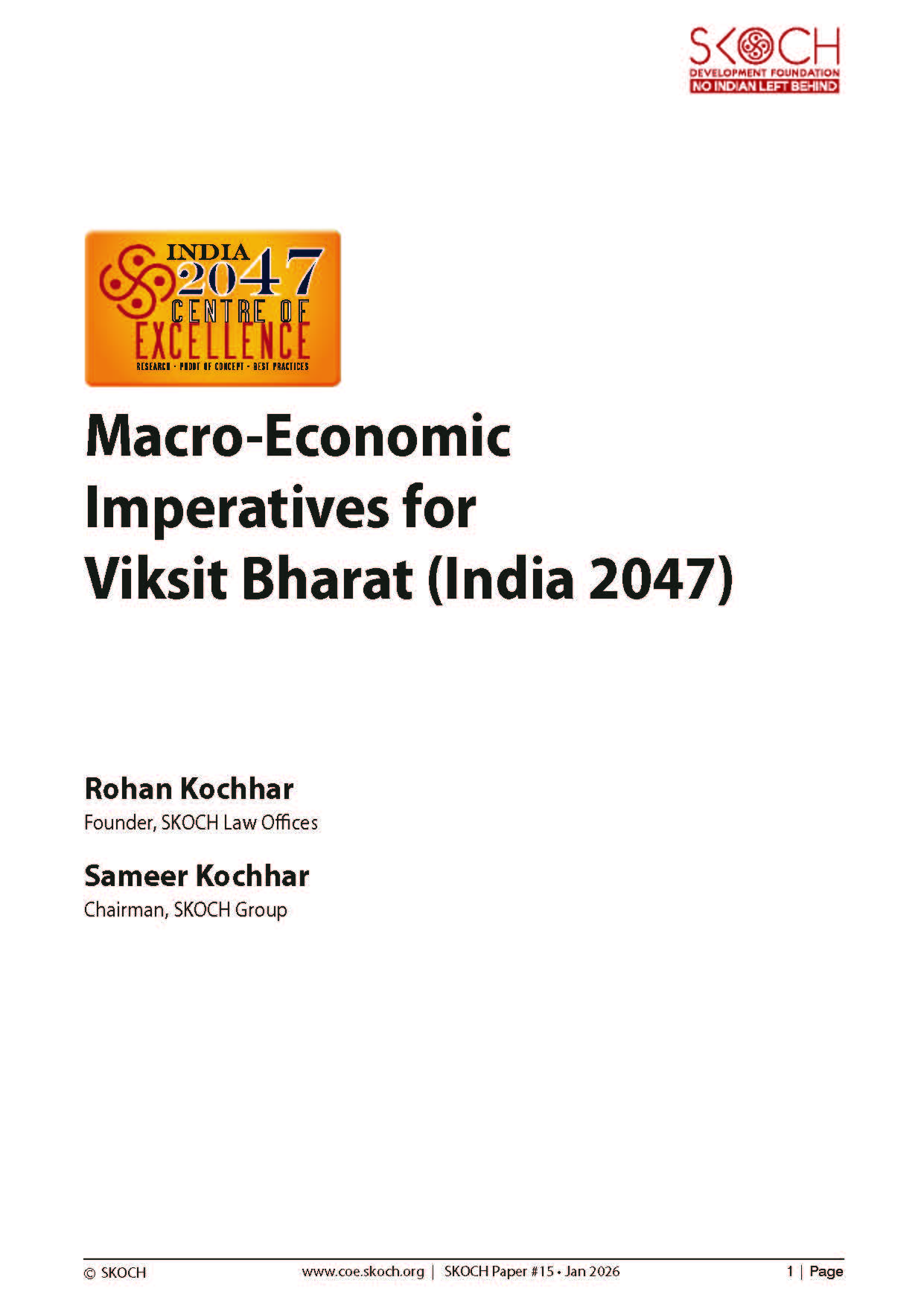 Macro-Economic Imperatives for Viksit Bharat (India 2047)